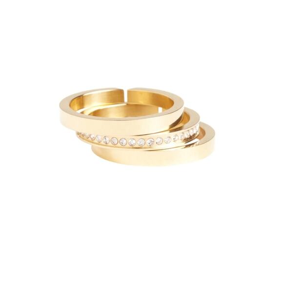 NEW Vita Fede Cassio Ring 24K Gold Plated Stackable Pave Swarovski Crystal Ring - Picture 6 of 11